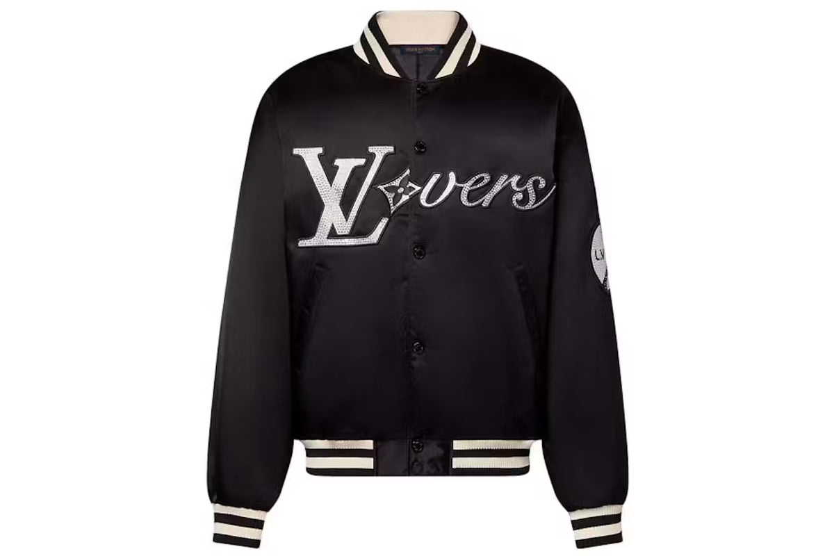 Lv Embroidered Nylon Baseball Blouson Jacket