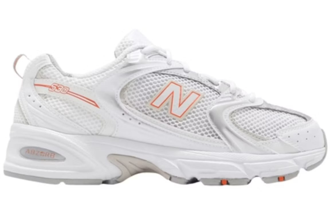 New Balance 530 Bianco Argento Retro Arancione